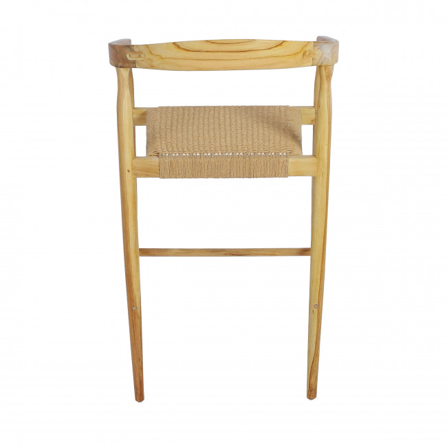 Buri - Lot de 2 fauteuils de bar en teck et corde tressé H65cm