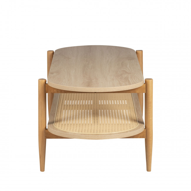 Ellos - Table basse en bois et cannage