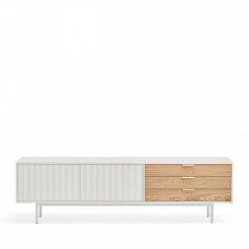 Sierra - Meuble tv 2 portes, 3 tiroirs en bois L180cm