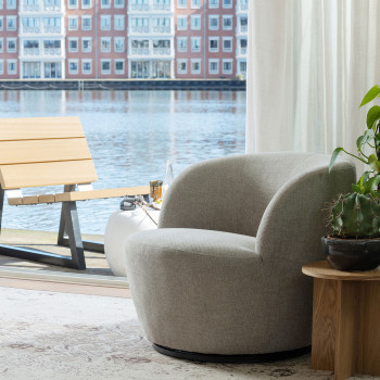Serra - Fauteuil pivotant design en tissu