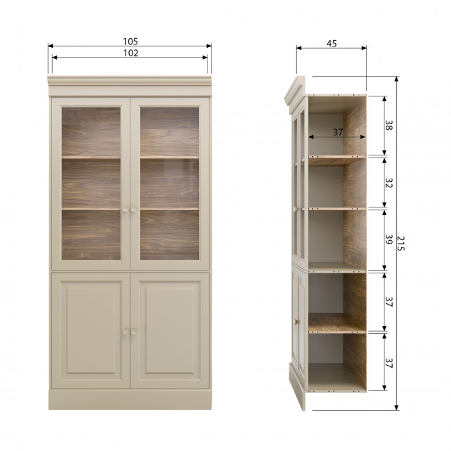 Chow  - Vaisselier 4 portes en bois