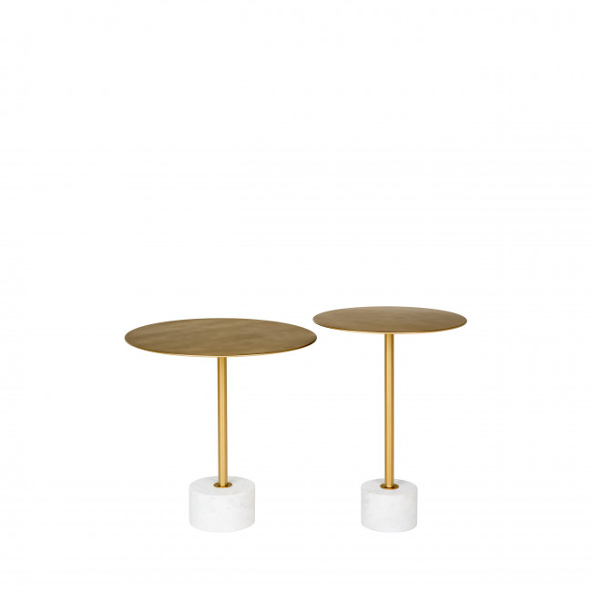 Lecco - Table d'appoint en effet laiton et marbre ø41cm