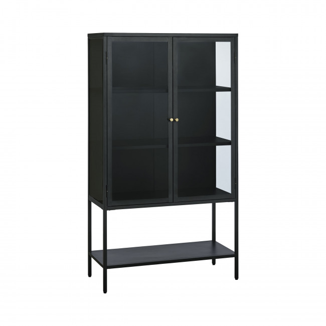 Adare - Buffet haut 2 portes en verre trempé et métal H160cm