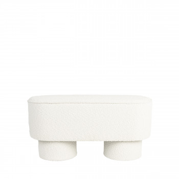 Marcos - Banc arrondie en tissu boculette L93cm