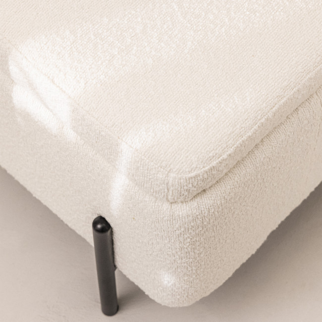 Kos - Banc coffre en tissu bouclette et métal L100cm