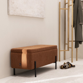 Kos - Banc coffre en tissu et métal L100cm