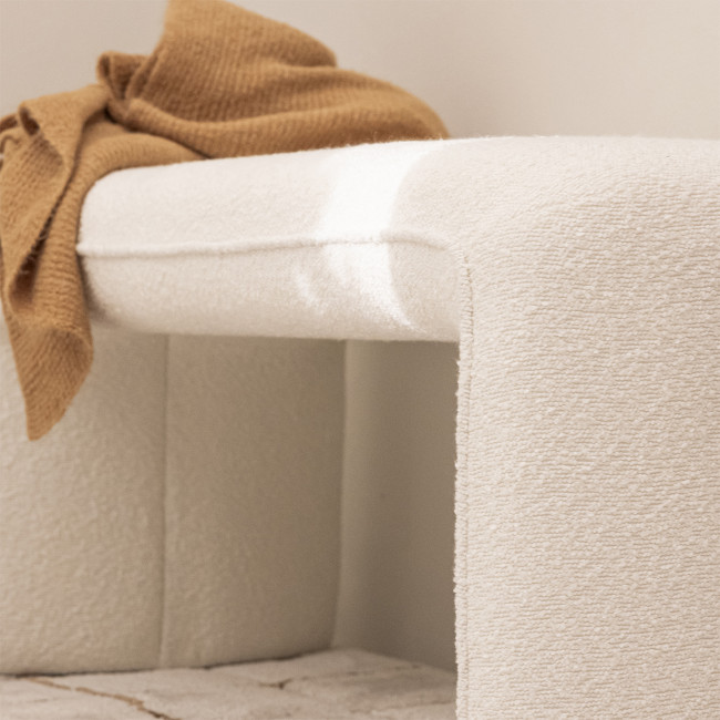 Full - Banc rembourré en tissu bouclette L100cm