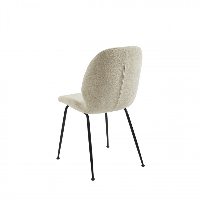 Ray - Lot de 2 chaises en tissu bouclette et métal