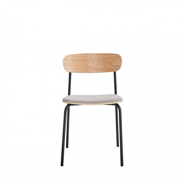 Arno - Lot de 2 chaises en tissu et métal