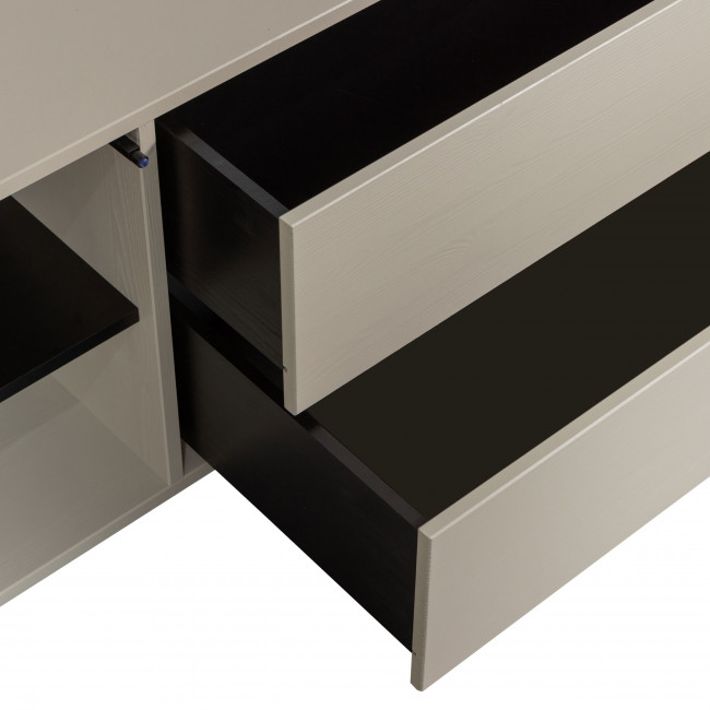 Settle down - Meuble TV 2 portes, 2 tiroirs en bois L200cm