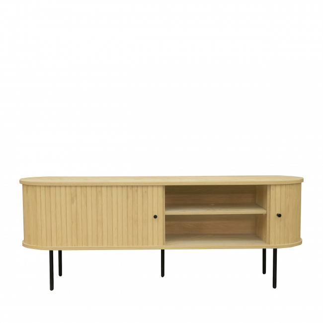 Lucie - Meuble tv aux portes coulissantes en bois et métal L150cm