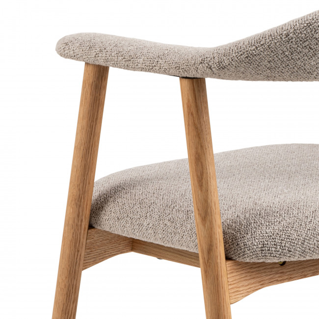 Anabate - Lot de 2 fauteuils de table en tissu et bois
