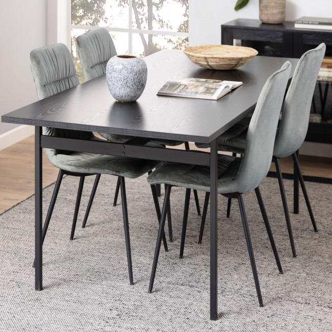 Batara - Table à manger en bois et métal 200x90cm