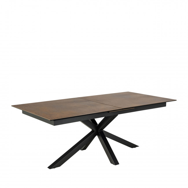 Eurame - Table à manger extensible 6 à 12 places en céramique et métal 200-240x100cm