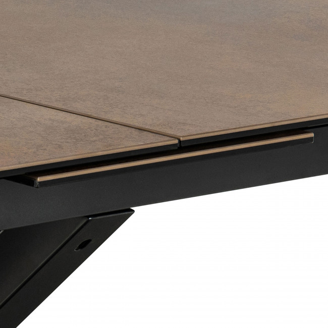 Eurame - Table à manger extensible 6 à 12 places en céramique et métal 200-240x100cm