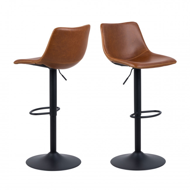 Anartia - Tabouret de bar en simili et métal H61cm