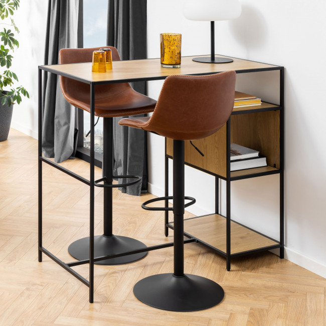 Anartia - Tabouret de bar en simili et métal H61cm
