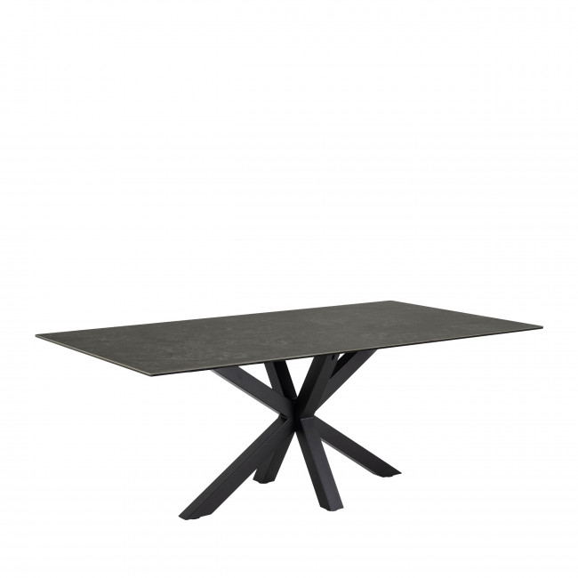 Eurame - Table à manger 8 places en céramique et métal 