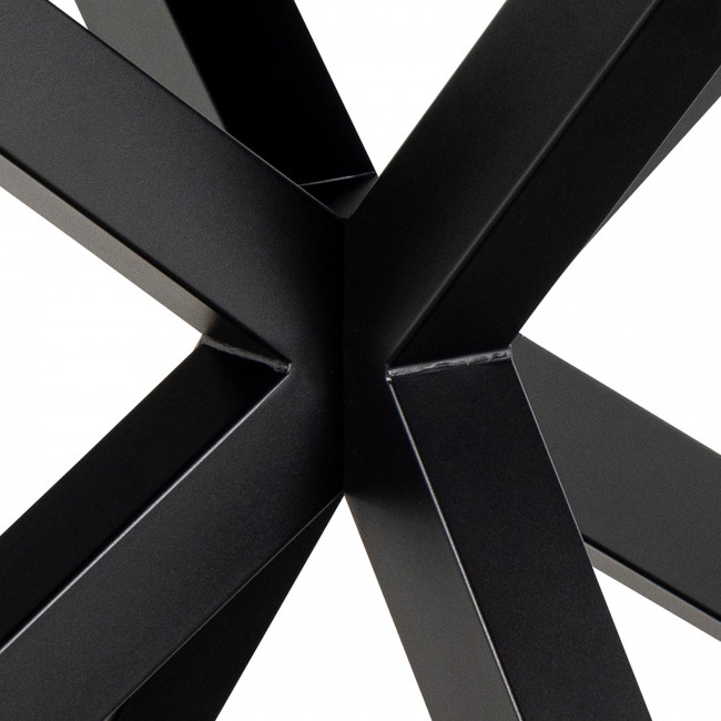 Eurame - Table à manger extensible 6 à 8 places en céramique et métal 168-210x90cm
