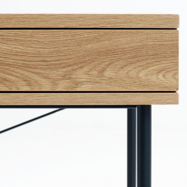 Rinto - Bureau 1 tiroir 1 niche en bois et métal L120cm