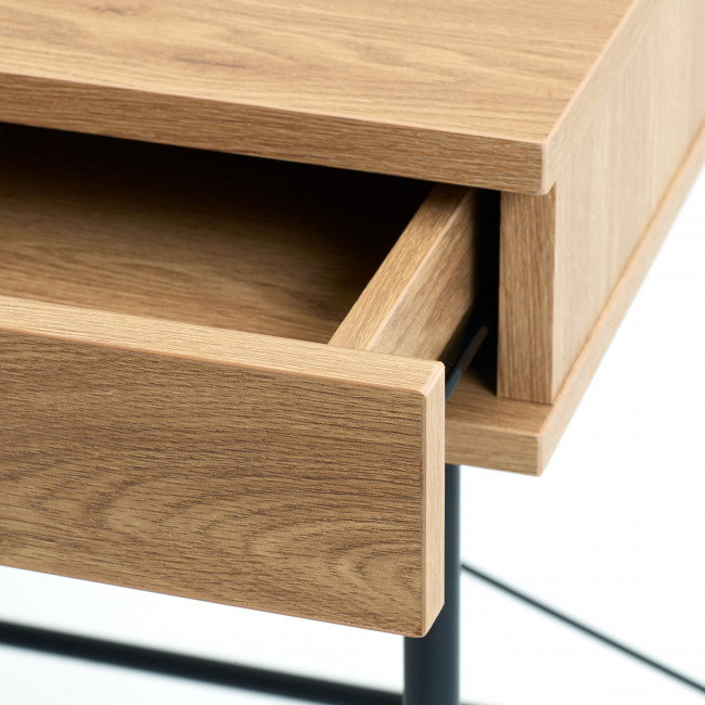 Rinto - Bureau 1 tiroir 1 niche en bois et métal L120cm