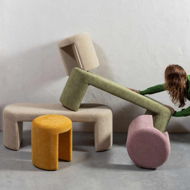 Jacob - Banc en tissu L130cm