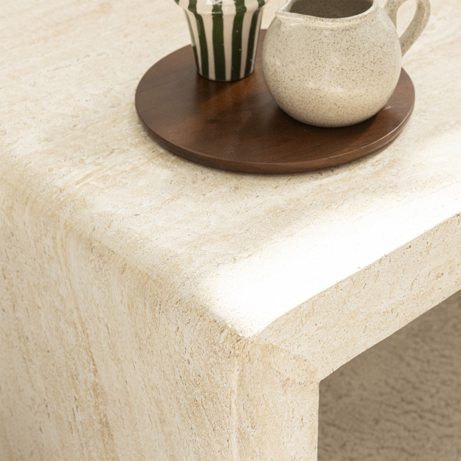 Tocoa - Table basse effet travertin 120x55cm