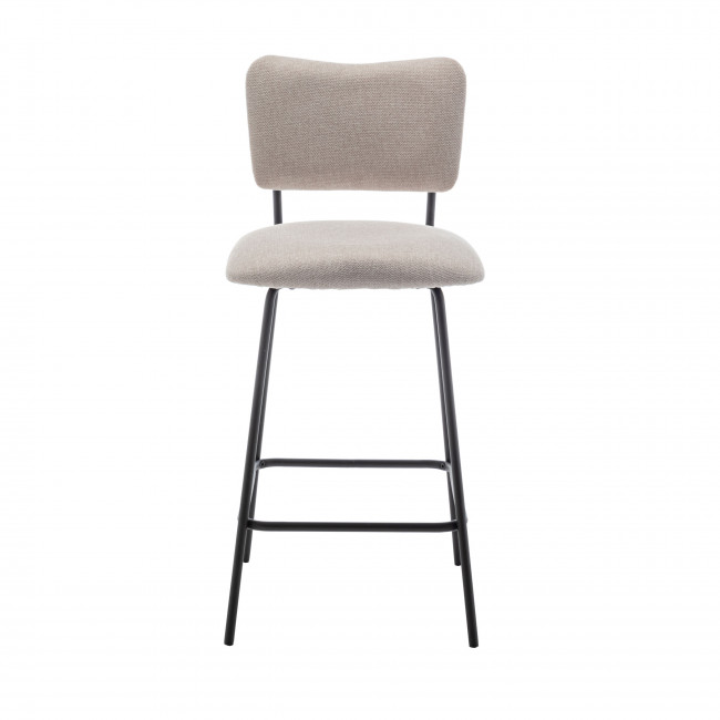 Vander - Lot de 2 chaises de bar en tissu et métal H65cm