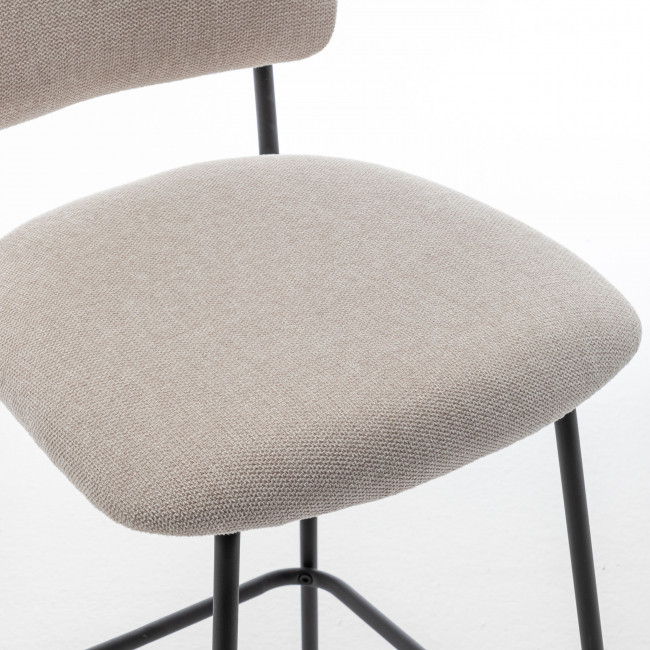 Vander - Lot de 2 chaises de bar en tissu et métal H65cm