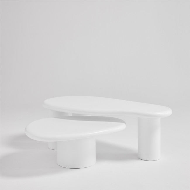 Luna - Table basse organique en fibre de ciment L80cm