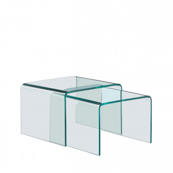 Nido - Lot de 2 tables basses gigognes en verre