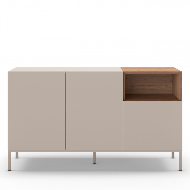Quenor - Buffet 3 portes en bois et métal L140cm