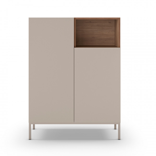 Quenor - Buffet 2 portes en bois et métal H120cm