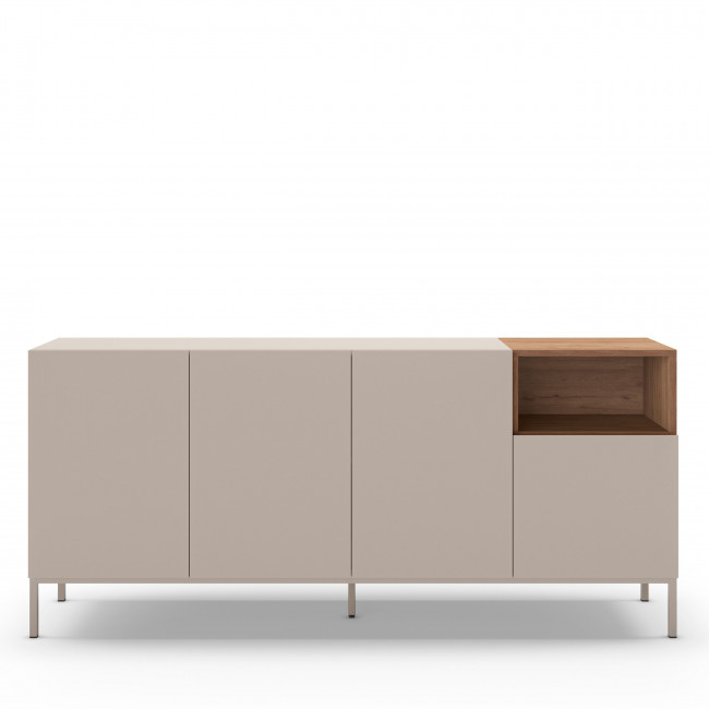 Quenor - Buffet 4 portes en bois et métal L180cm