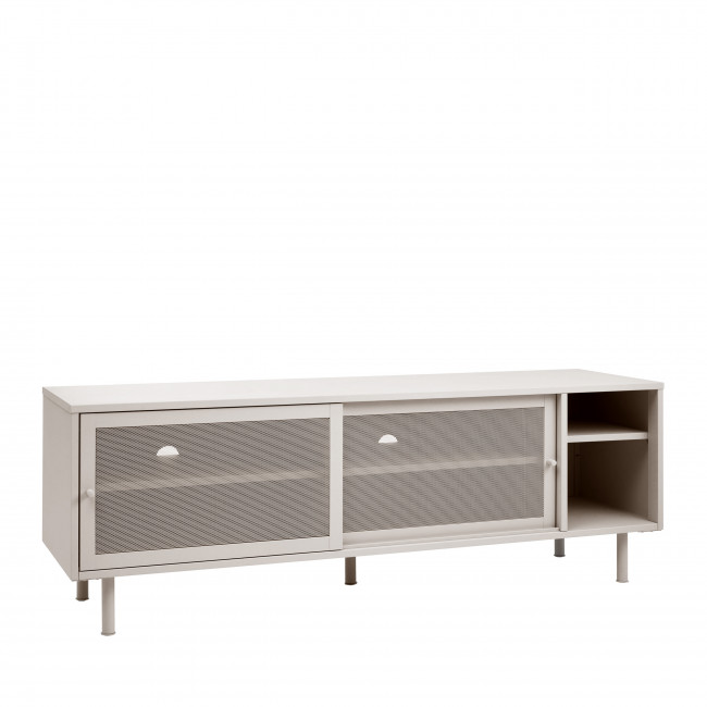 Kiso - Meuble TV 2 portes, 2 niches en métal L160cm