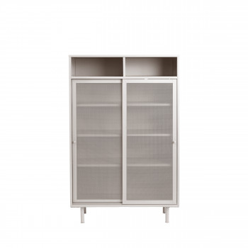 Kiso - Vaisselier 2 portes, 2 niches en métal H140cm