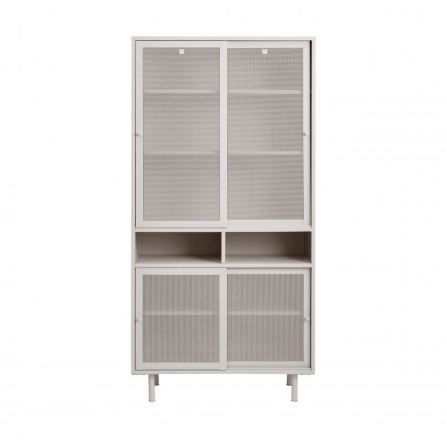 Kiso - Vaisselier 4 portes, 2 niches en métal H180cm
