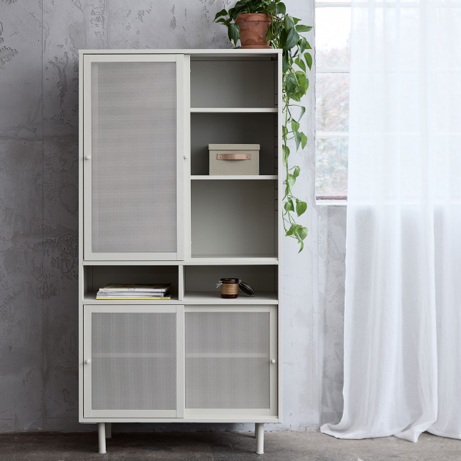 Kiso - Vaisselier 4 portes, 2 niches en métal H180cm