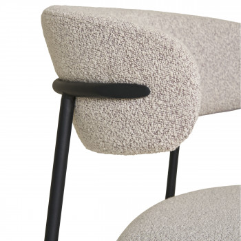 Mira - Lot de 2 chaises en tissu bouclette et métal