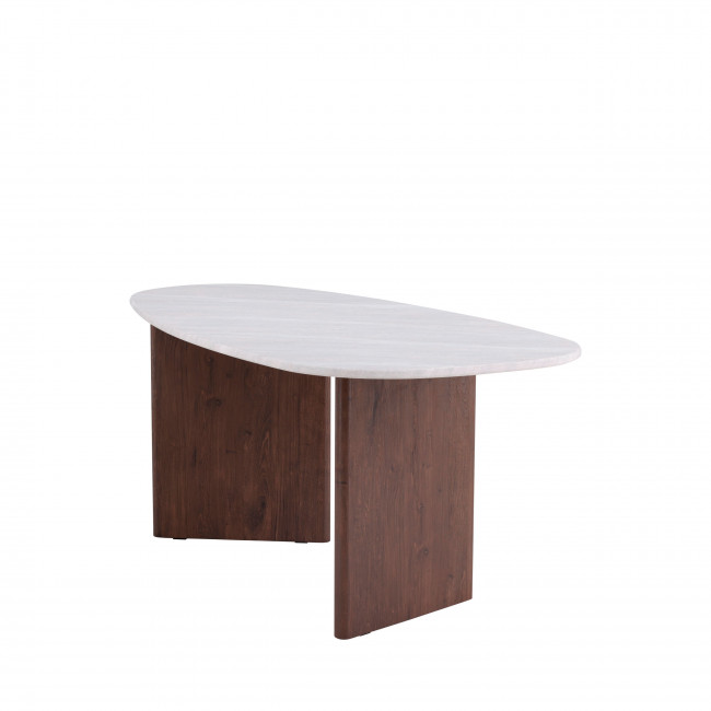 Gronvik - Table à manger 8 personnes organique en effet marbre