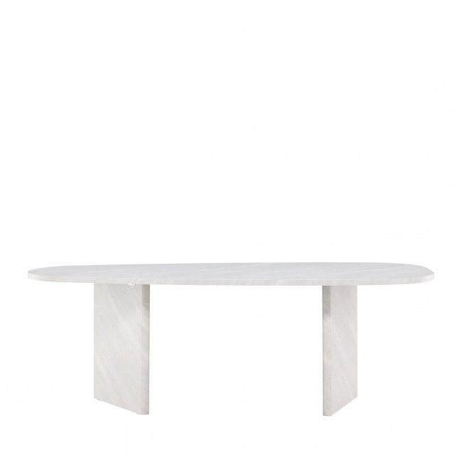 Gronvik - Table à manger 10 personnes organique en effet marbre