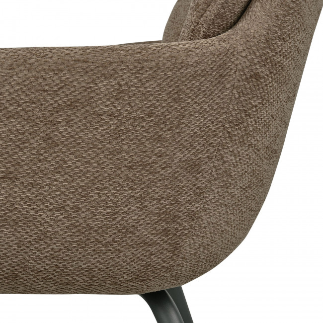 Runa - Lot de 2 fauteuils de table en tissu et métal