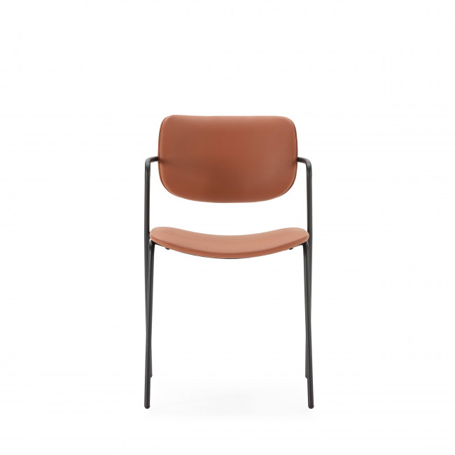 Velura - Lot de 2 chaises en simili cuir et métal