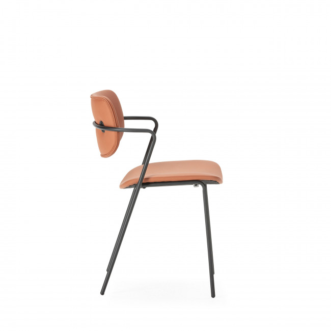 Velura - Lot de 2 chaises en simili cuir et métal