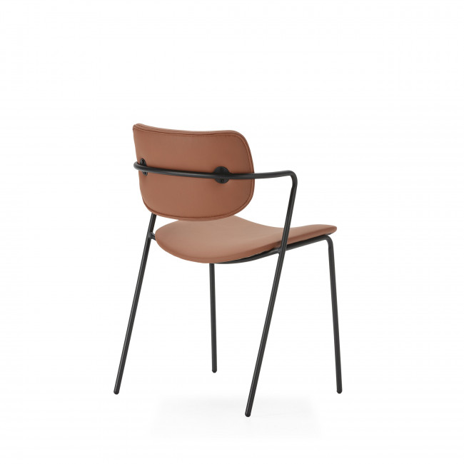 Velura - Lot de 2 chaises en simili cuir et métal