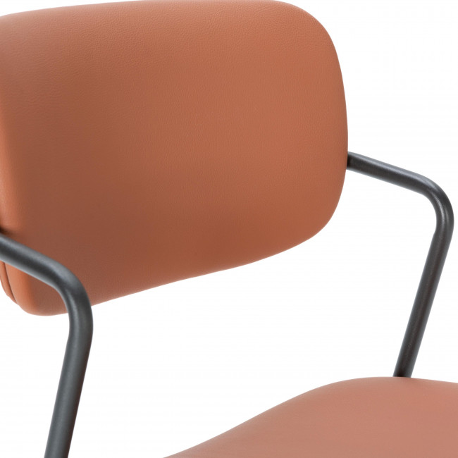 Velura - Lot de 2 chaises en simili cuir et métal