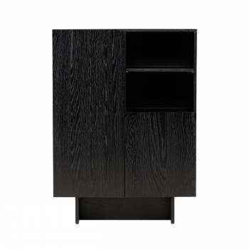 Tyreso - Buffet haut 2 portes, 2 niches en bois H110cm