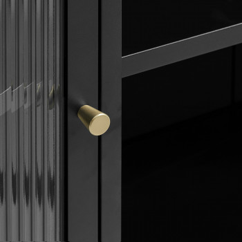 Bjorn - Vaisselier 2 portes en verre stié et métal H190cm