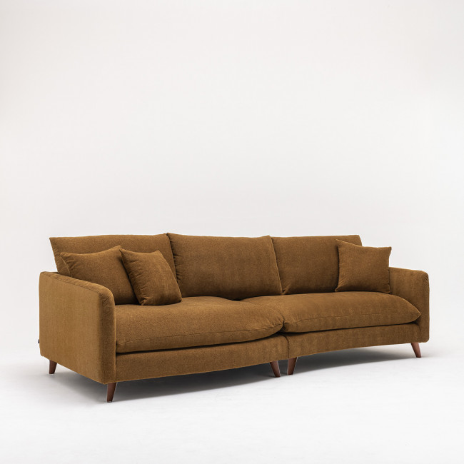 Farrah - Canapé d'angle gauche convertible 5 places en tissu