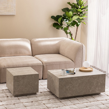 Lipani - Table d'appoint carrée effet marbre 45x45cm